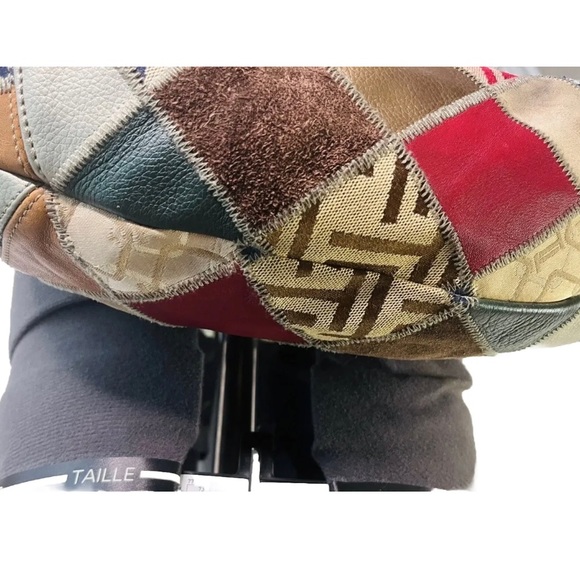 Tignanello Y2K Soho Shoulder Bag Leather Patchwork Buckle Metallic Colorful - Picture 7 of 11